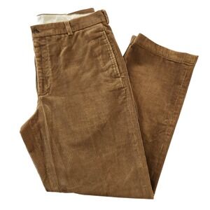 Brooks Brothers 346 Mens Tan Brown Wide Wale Corduroy Pants 36x32 French Fabric